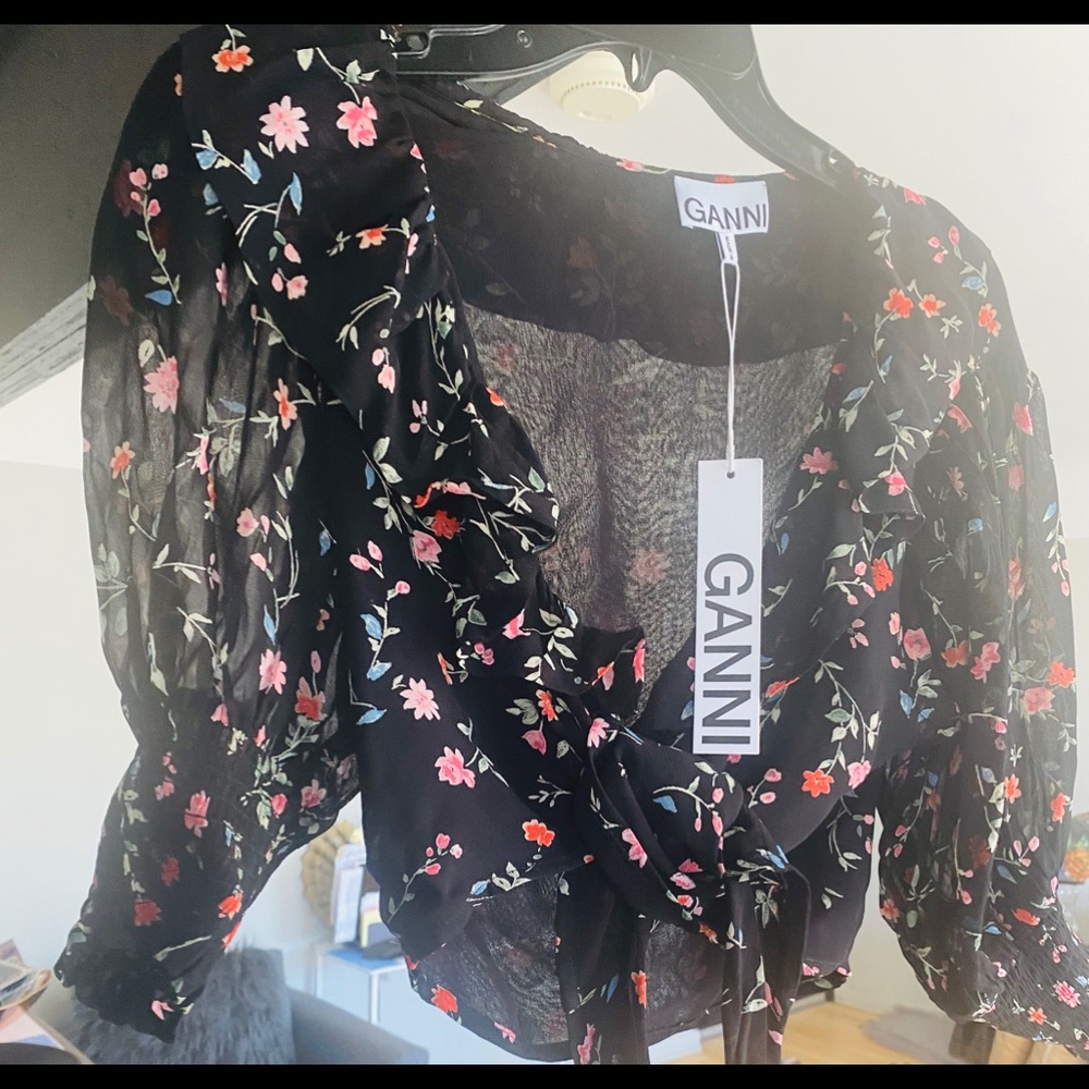 Ganni blouse top